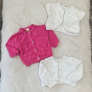 Gymboree Pink and White Cardigan Trio